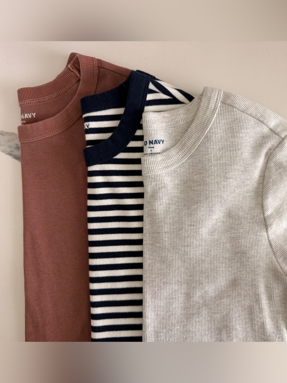 3-Pack - Old Navy Ribbed Tee’s - Picture 1 of 4